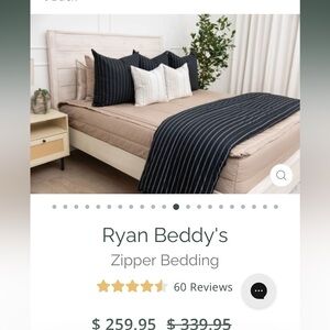 Beddys- Ryan’s Bed. Beige Bedding Set with Strips. Full size.